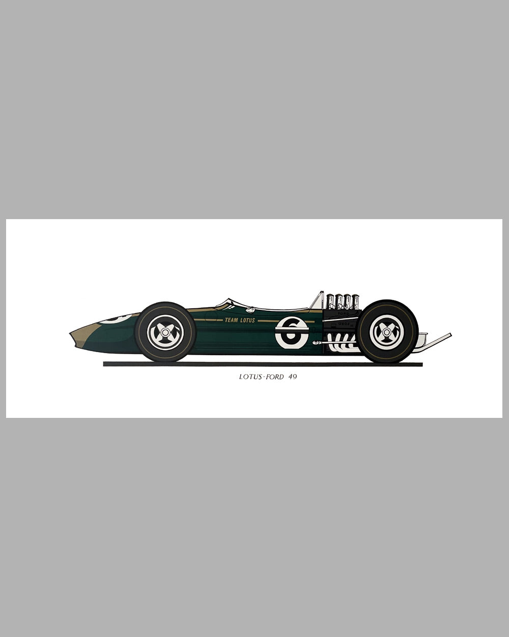 Lotus-Ford 49 long print produced in the 1970&#39;s