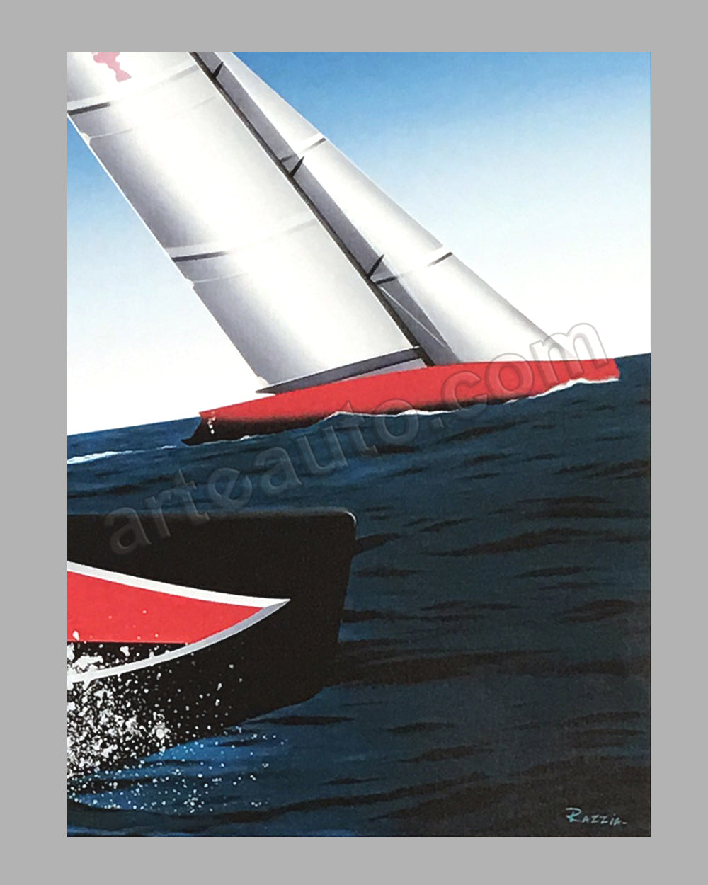 Sold at Auction: VINTAGE ADVERTISING POSTER BY RAZZIA 1986 - LOUIS VUITTON  CUP 1987