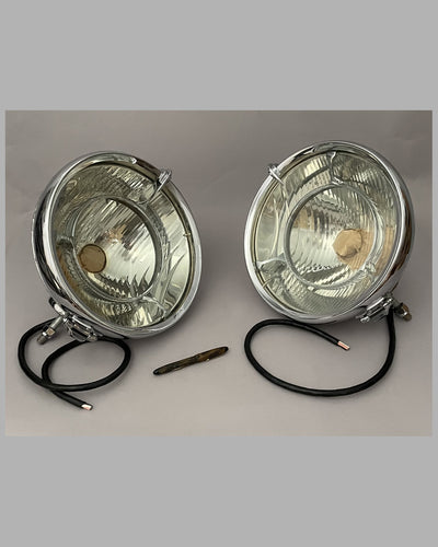 A pair of large 1920’s-1930’s Lucas automobile driving lamps, R100L