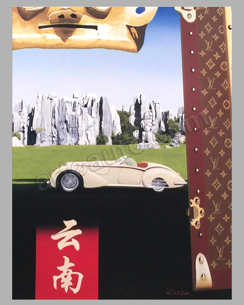 The large Louis Vuitton Boheme Run Poster handsigned by Razzia