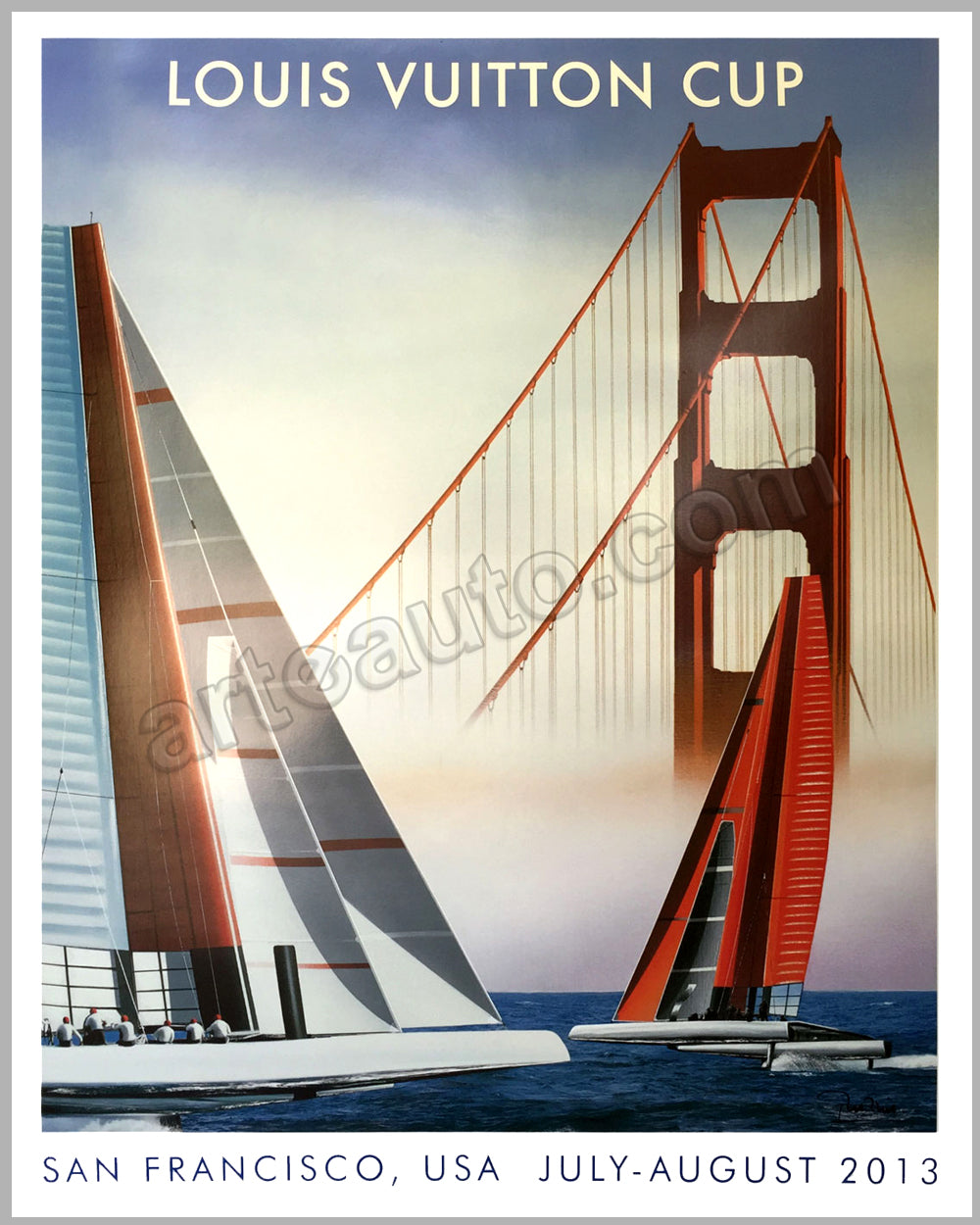 A Razzia Louis Vuitton Cup 1992 San Diego original hand signed Poster Framed