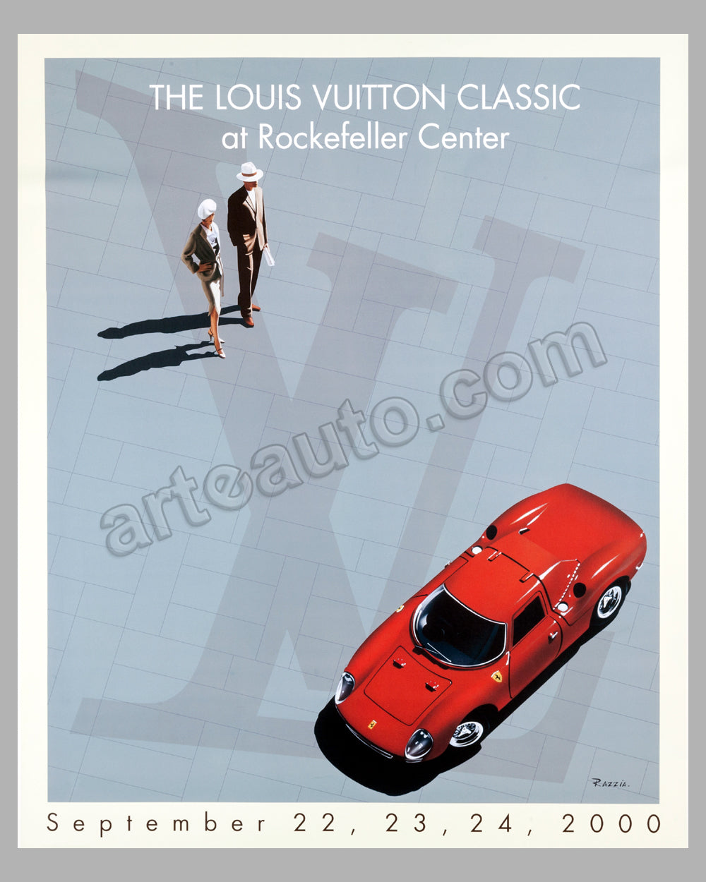 Original vintage poster RAZZIA - Automobiles Classics et Louis Vuitton  Celebrities car - 1991