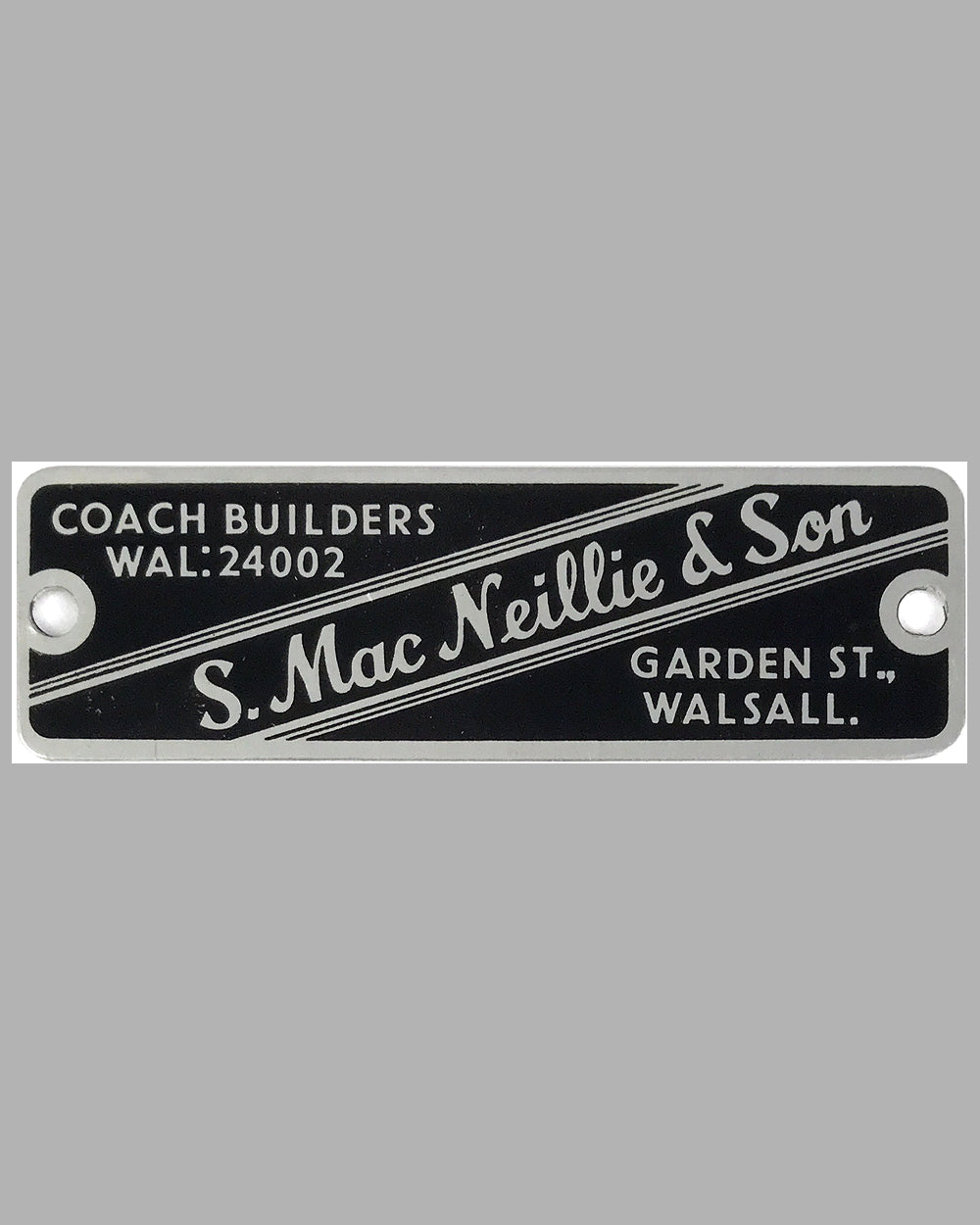 S. MacNeillie &amp; Son coach builder’s name plate