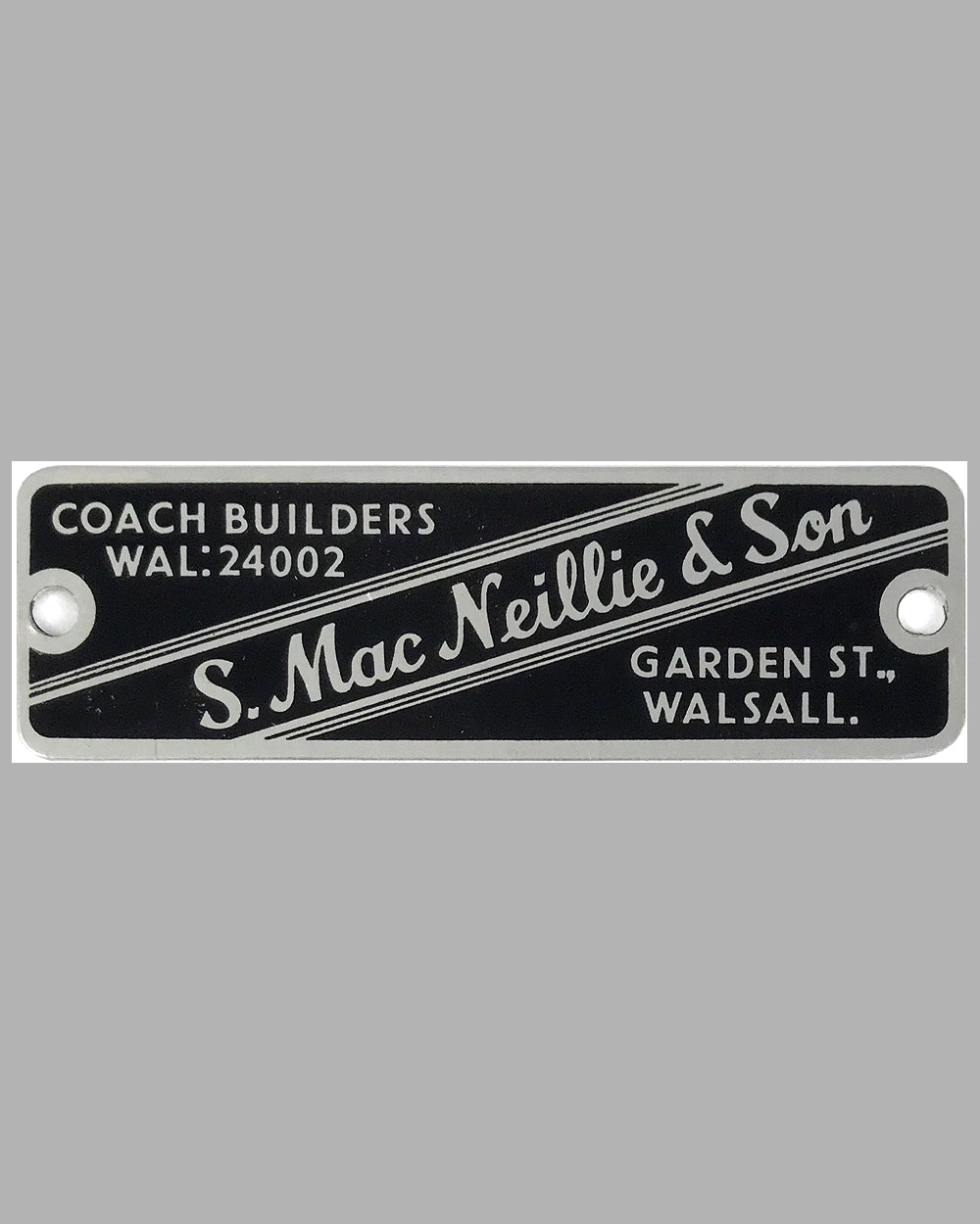S. MacNeillie & Son coach builder’s name plate