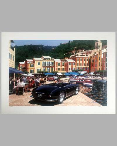 Maserati A6G by Fina in Portofino print by Tim Layzell