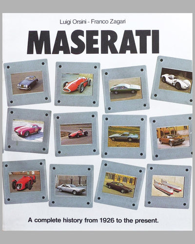 Maserati "A Complete History from 1926 to The Present" book by Luigi Orsini and Franco Zagari, 1980