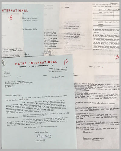 Matra International correspondence with Watkins Glen Grand Prix Corp. 2