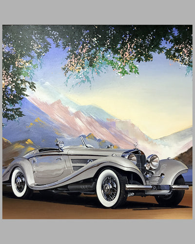 Mercedes Benz 500K acrylic on canvas painting by Charles Maher