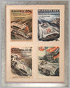 Four Mercedes Benz victory posters by Hans Liska 1954 - 1955