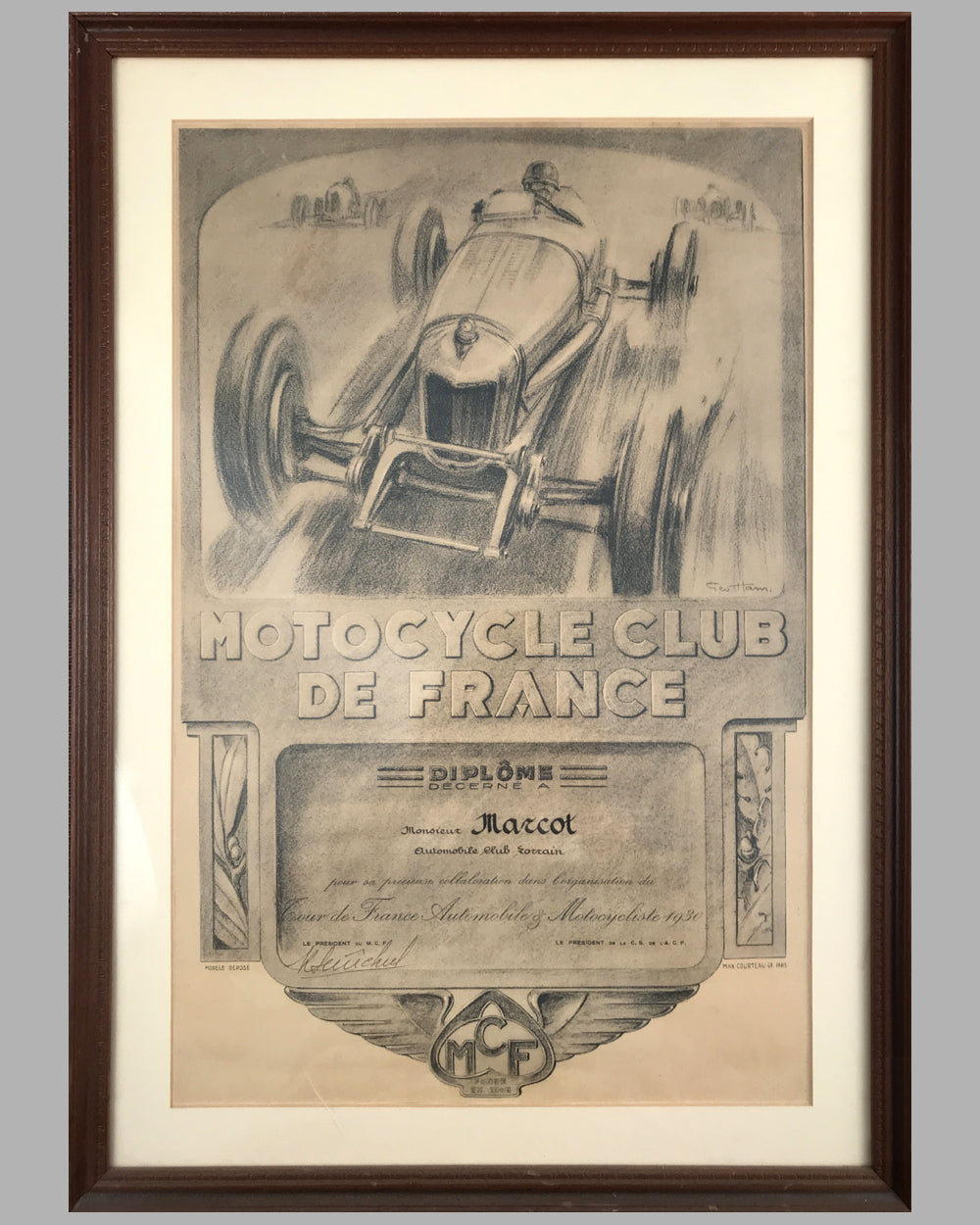 Affiche ancienne originale Moto-Cross BSA Geo HAM