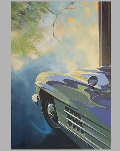 Mercedes 300SL acrylic on art board painting by Tom Hale 3