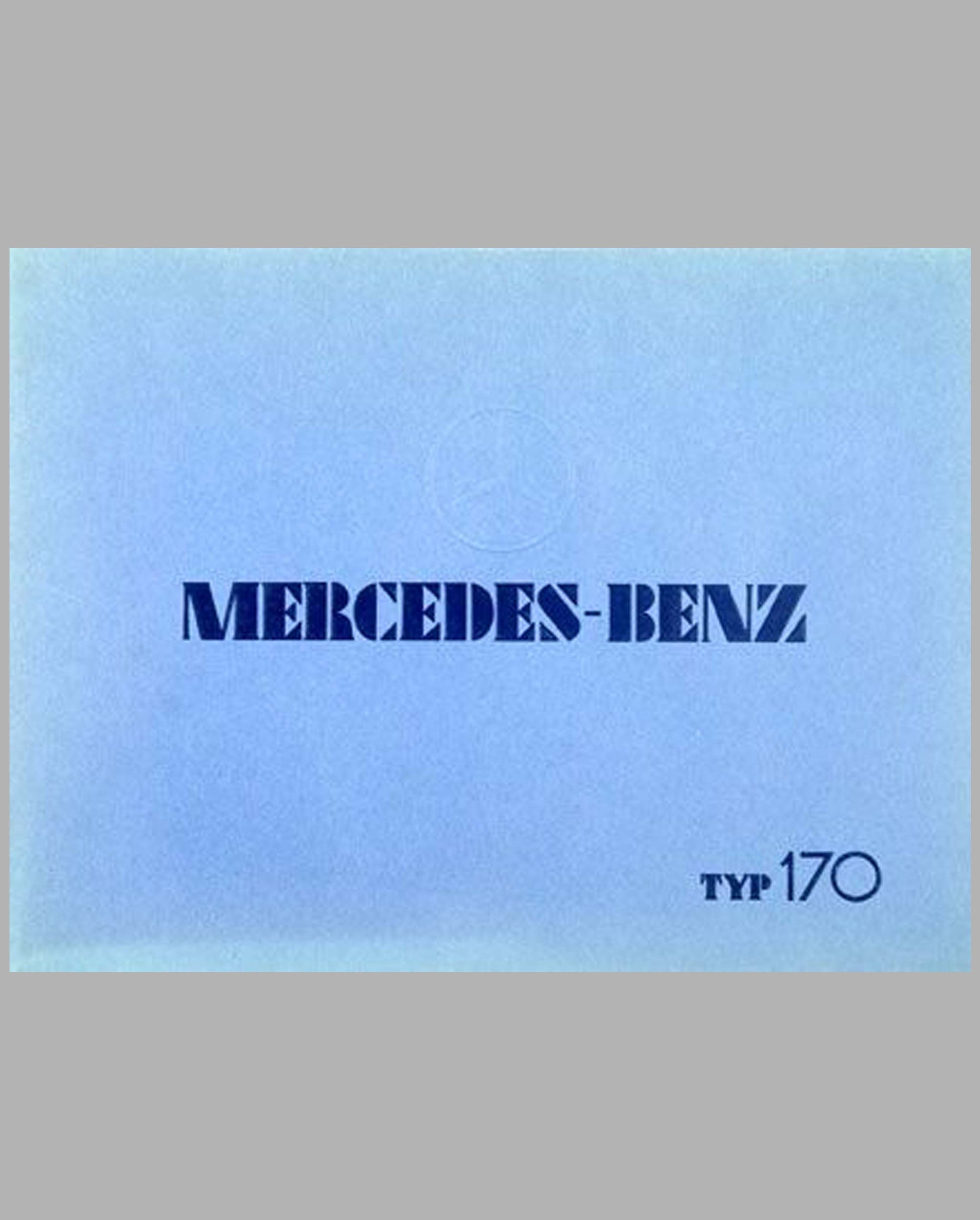 Mercedes-Benz Type 170 prestige color catalog factory reprint