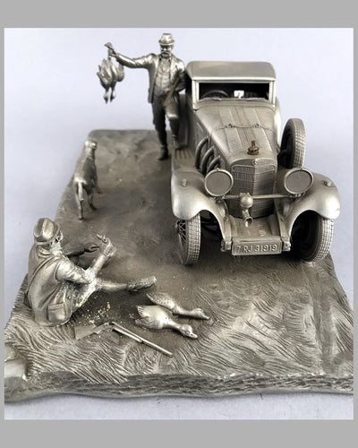 1929 Mercedes-Benz 500 SSK pewter sculpture by Raymond Meyers 2