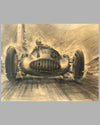 The Mercedes V12 W154 large charcoal drawing by Carlo Demand 2