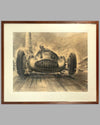 The Mercedes V12 W154 large charcoal drawing by Carlo Demand
