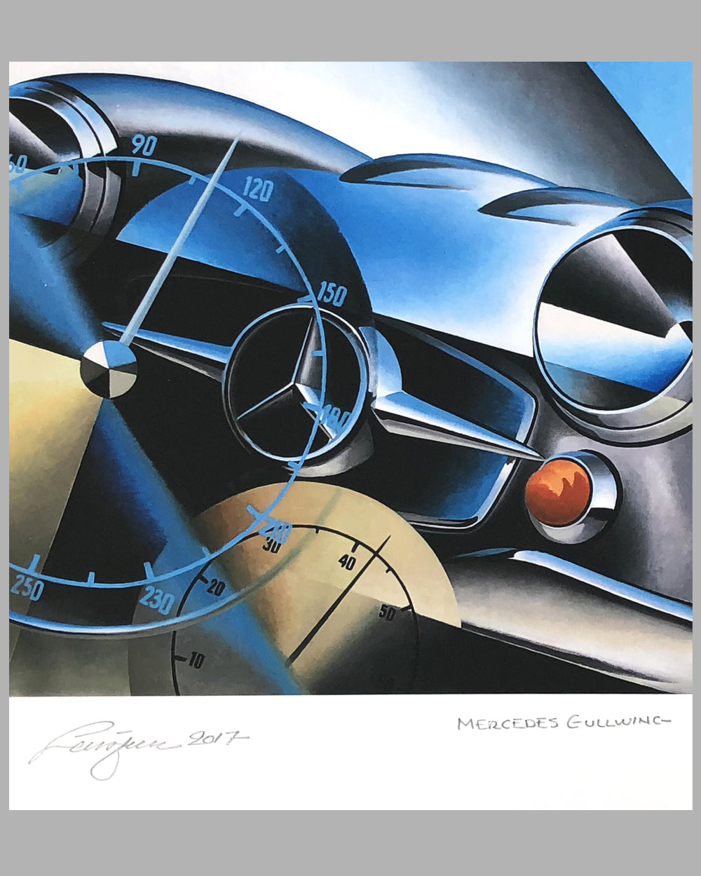 Mercedes Gullwing giclée by Alain Lévesque