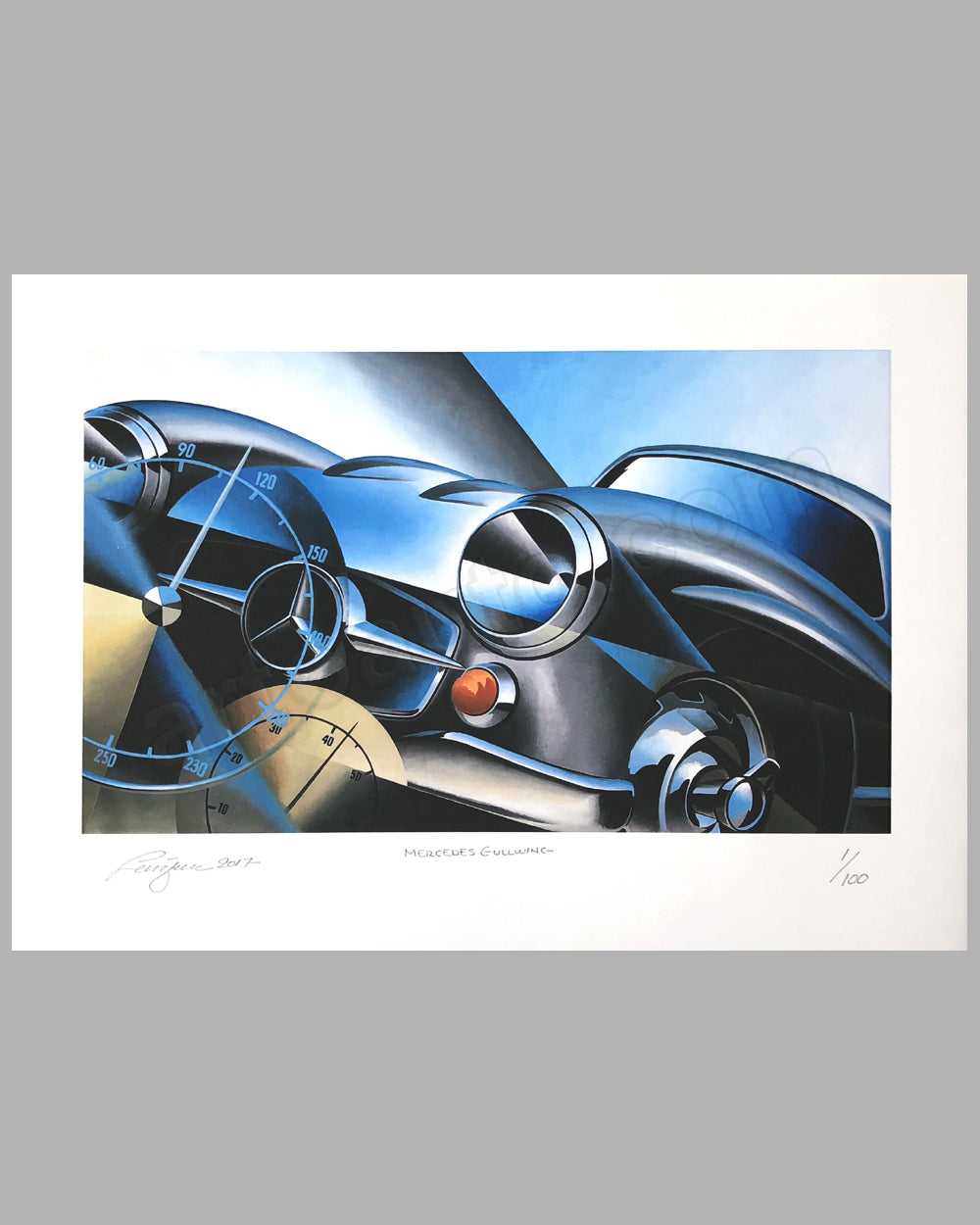 Mercedes Gullwing giclée by Alain Lévesque