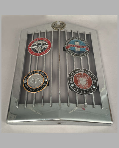 Mini front grill with 4 British Motor Club badges