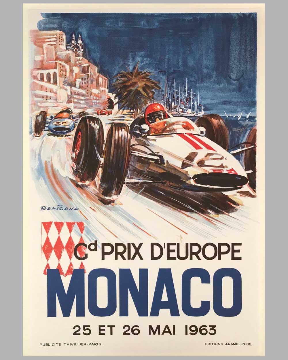 1963 Grand Prix of Monaco poster by Beligond