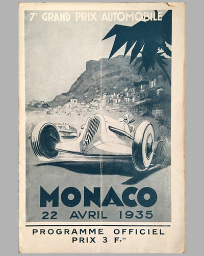 Original 1935 Grand Prix of Monaco Racing Program