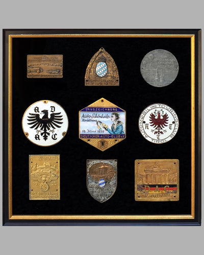 Collection of 9 pre-war German badges and plaques