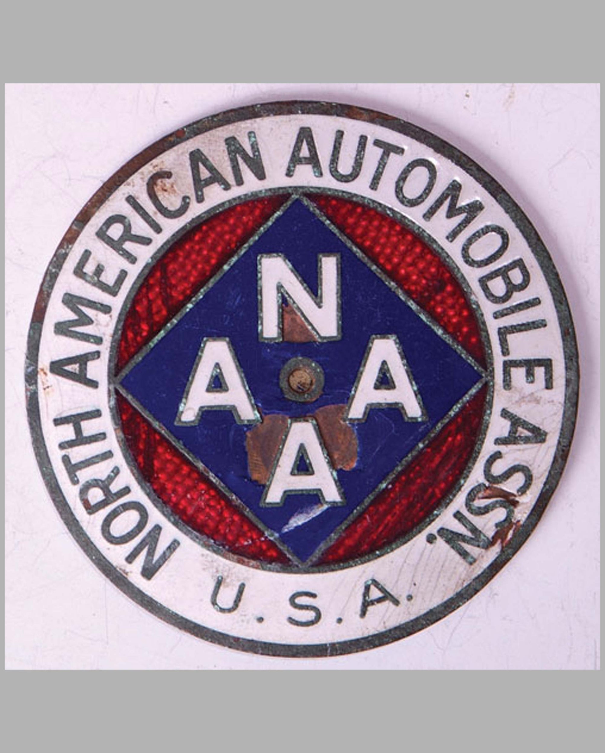 North American Automobile Assn member's badge