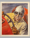 Tazio Nuvolari portrait by Walter Molino