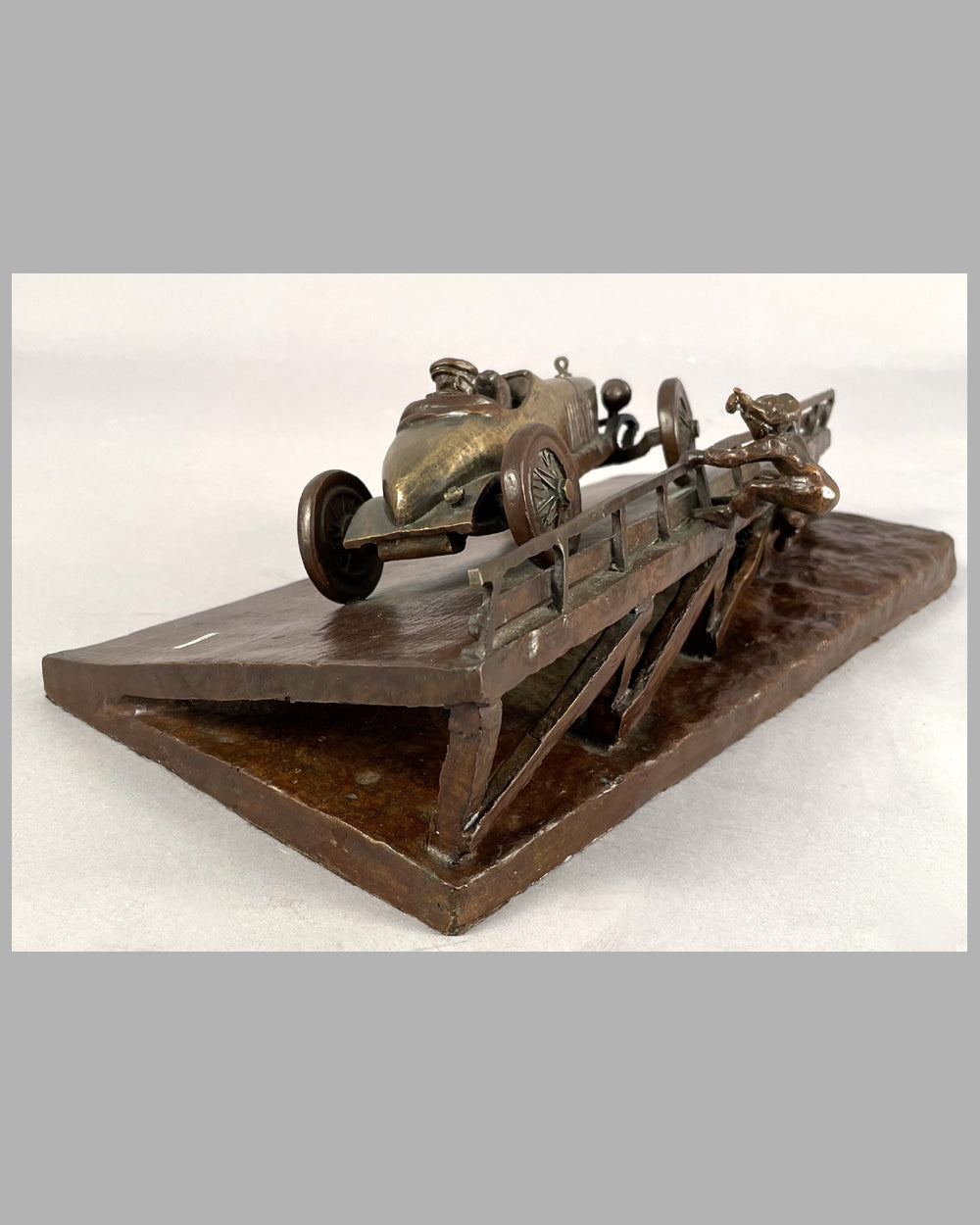 &quot;On the Boards&quot; cast bronze sculpture by Thomas Melahn, with patina 3