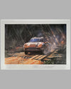Paris-Dakar 1986 Rally print by Nicholas Watts, autographed by Metge