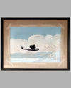 Early PBY Seaplane Prototype painting by Alpnarly Lyster, U.S.A. ca 1937, gouache on board