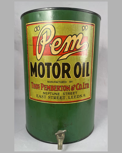 Pem Motor Oil 5 gallon can, by Pemberton & Co., U.K. 2