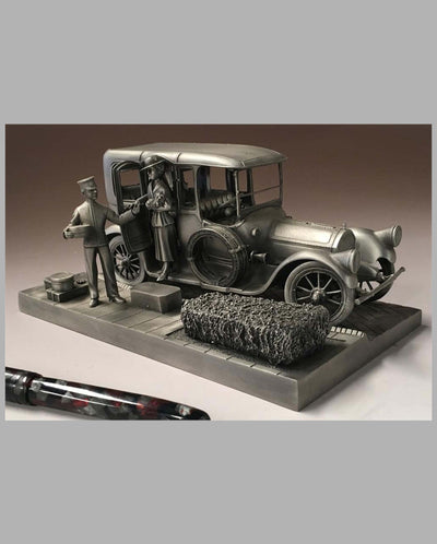 The Pierce Arrow Pewter Sculpture by Lionel Forrest, front right