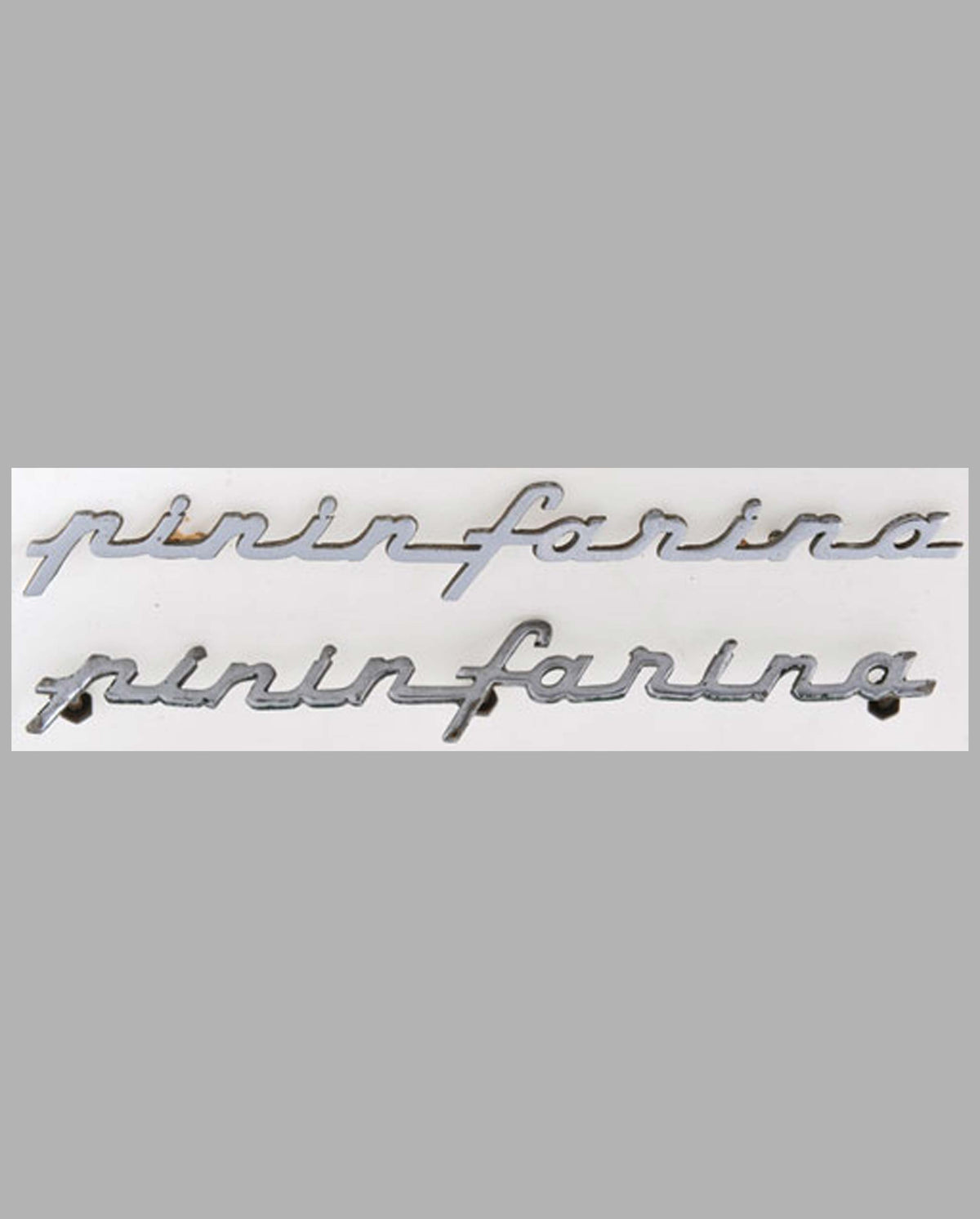 Pinin Farina script emblems, lot of 2