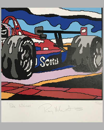 Pole Winner serigraph by R. Masters, autographed by Luyendyk 2