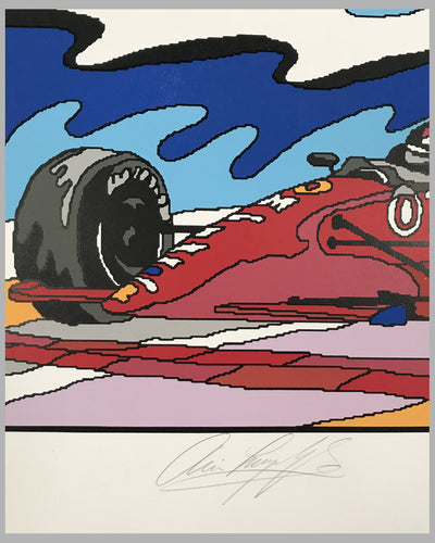 Pole Winner serigraph by R. Masters, autographed by Luyendyk 3