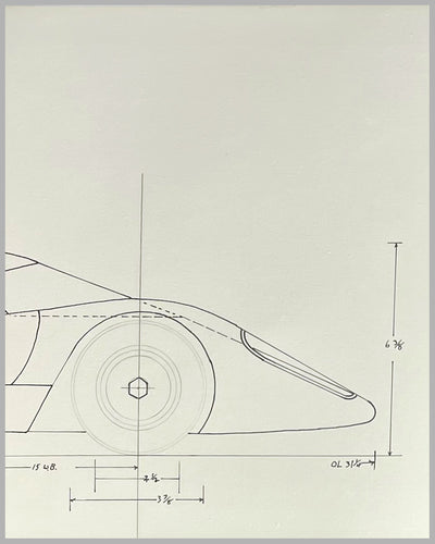 Porsche 917 drawing on paper from the personal collection of Briggs Cunningham