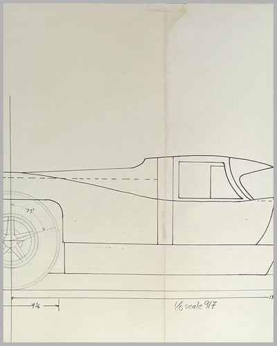 Porsche 917 drawing on paper from the personal collection of Briggs Cunningham
