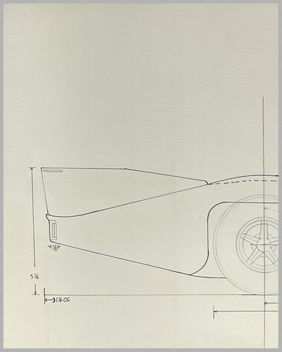Porsche 917 drawing on paper, from the personal collection of Briggs Cunningham