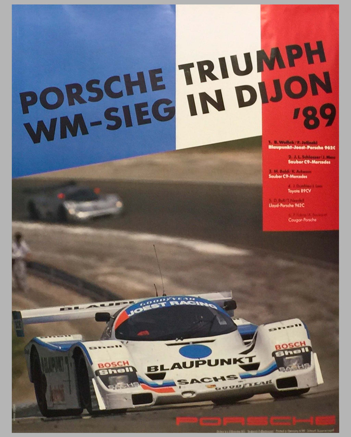 1989 Porsche Triumph in Dijon Porsche Victory Poster