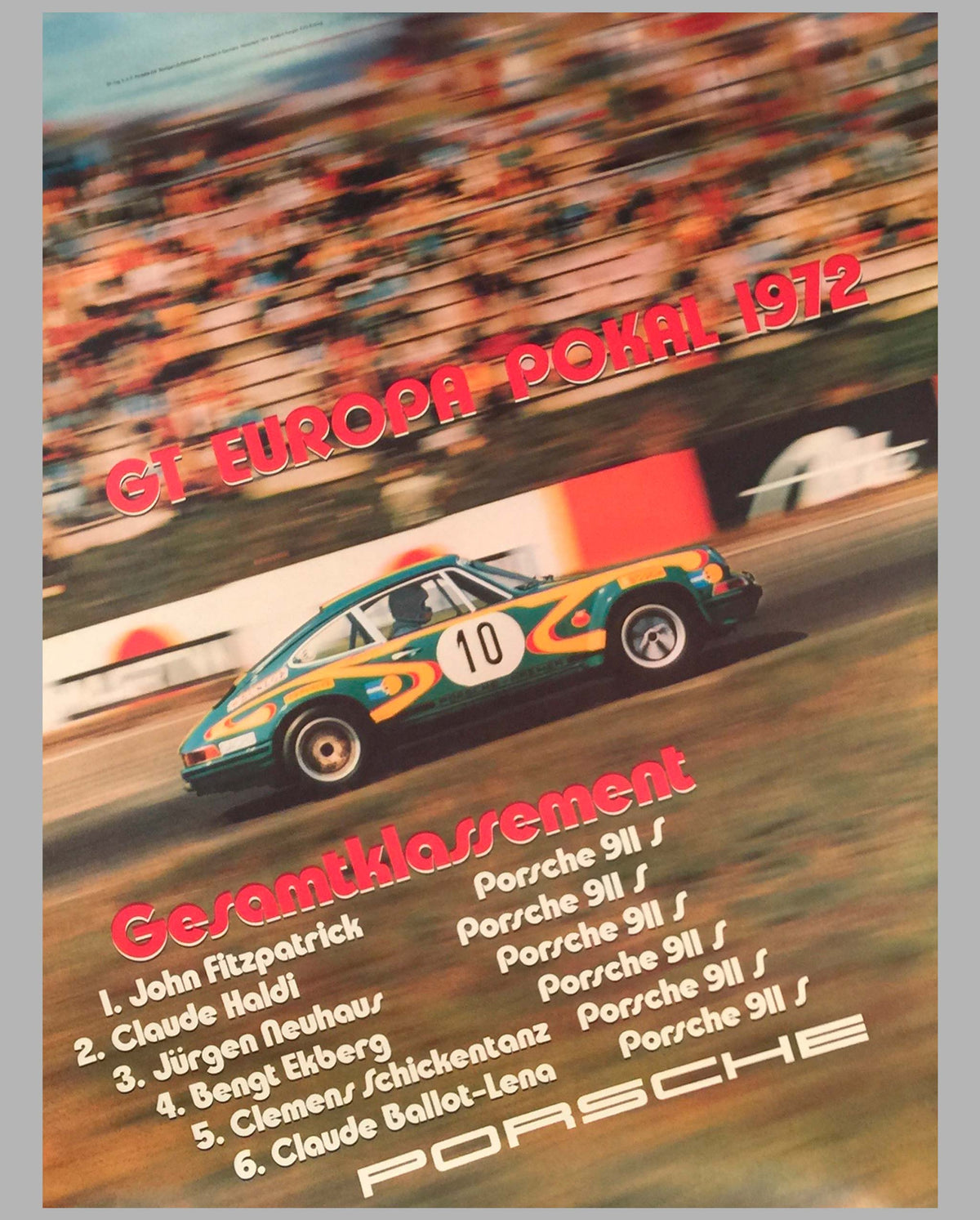 1972 European GT Championship Victory Poster