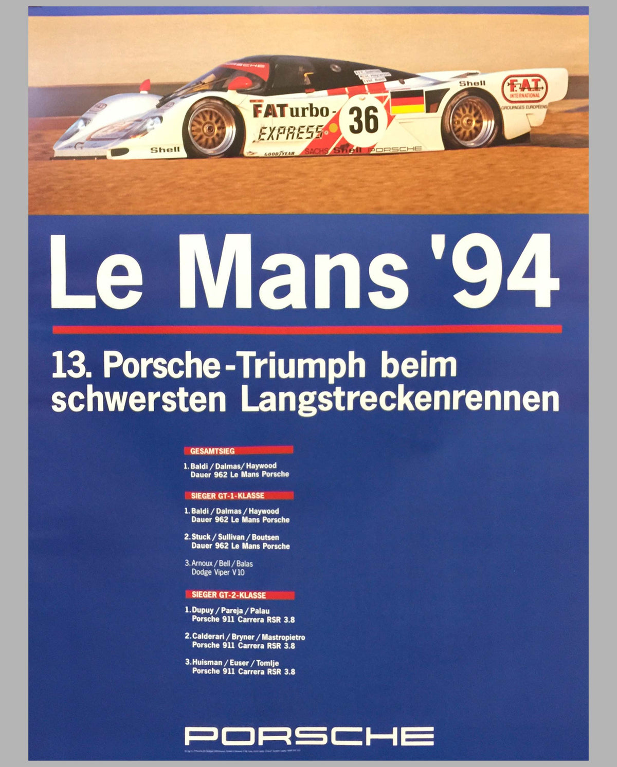 1994 24 Hours of Le Mans Victory Poster