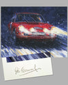 Porsche Victory Rallye of Monte Carlo 1968 giclée by Nicholas Watts, autographed by Vic Elford 2