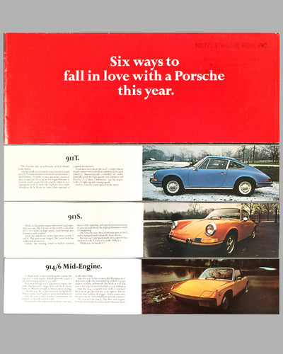 1970 Porsche full line factory sales brochure cover