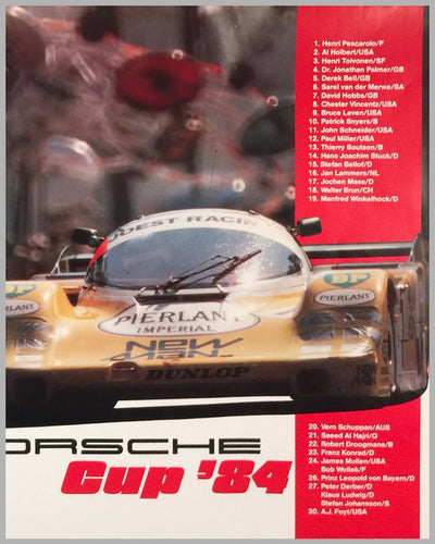 Porsche Cup 1984 original victory poster published by the factory