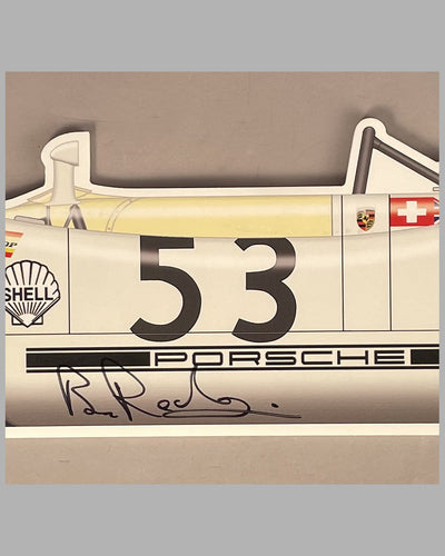 1969 Porsche 908 cutout print on board, autographed by Brian Redman 2