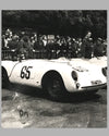 Porsche arrives at Le Mans 1955 b&w photograph 2
