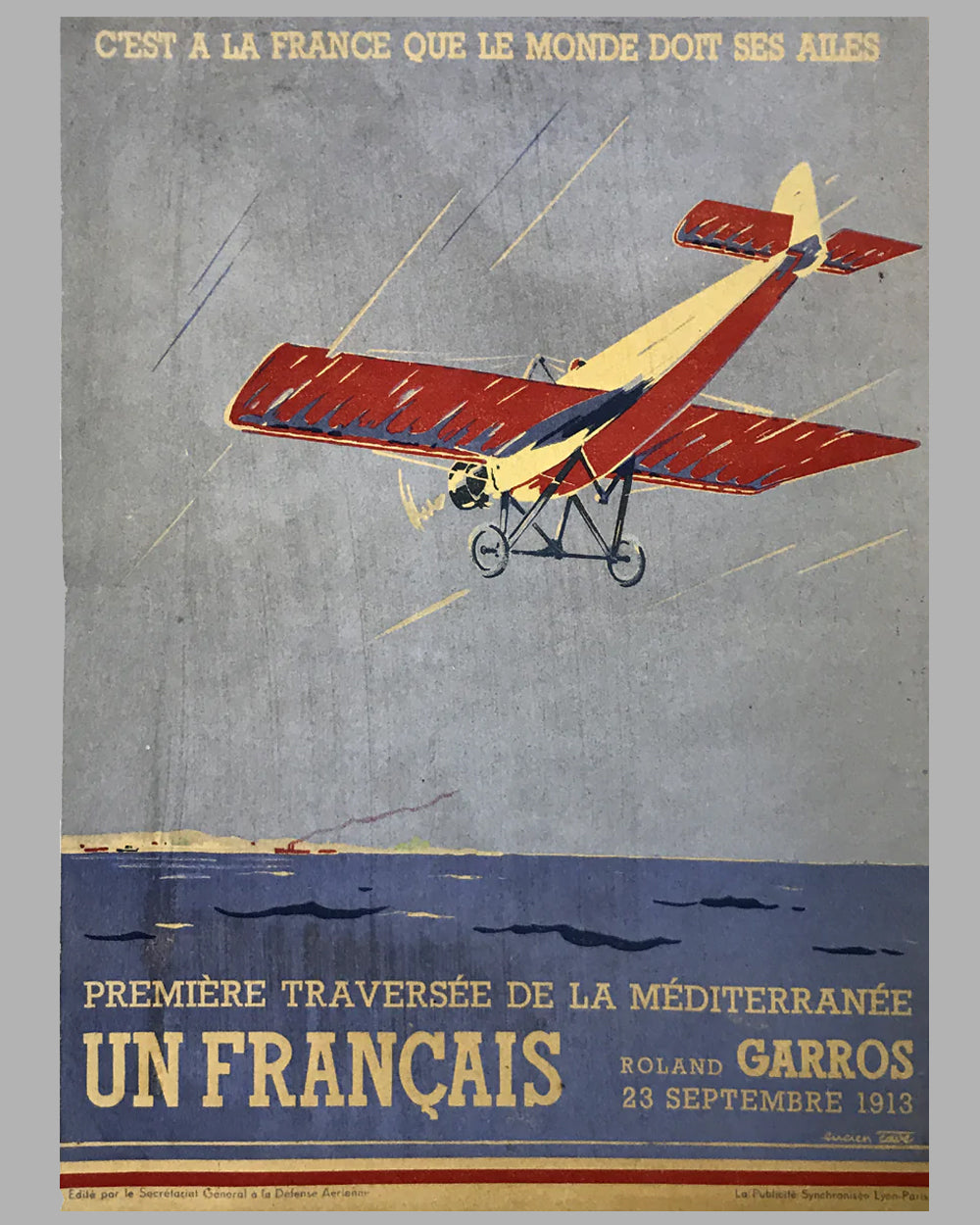 Premiere Traversée de la Mediterranée original poster 1930s