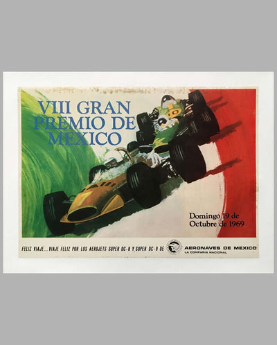 1969 VIII Gran Premio de Mexico Original Poster