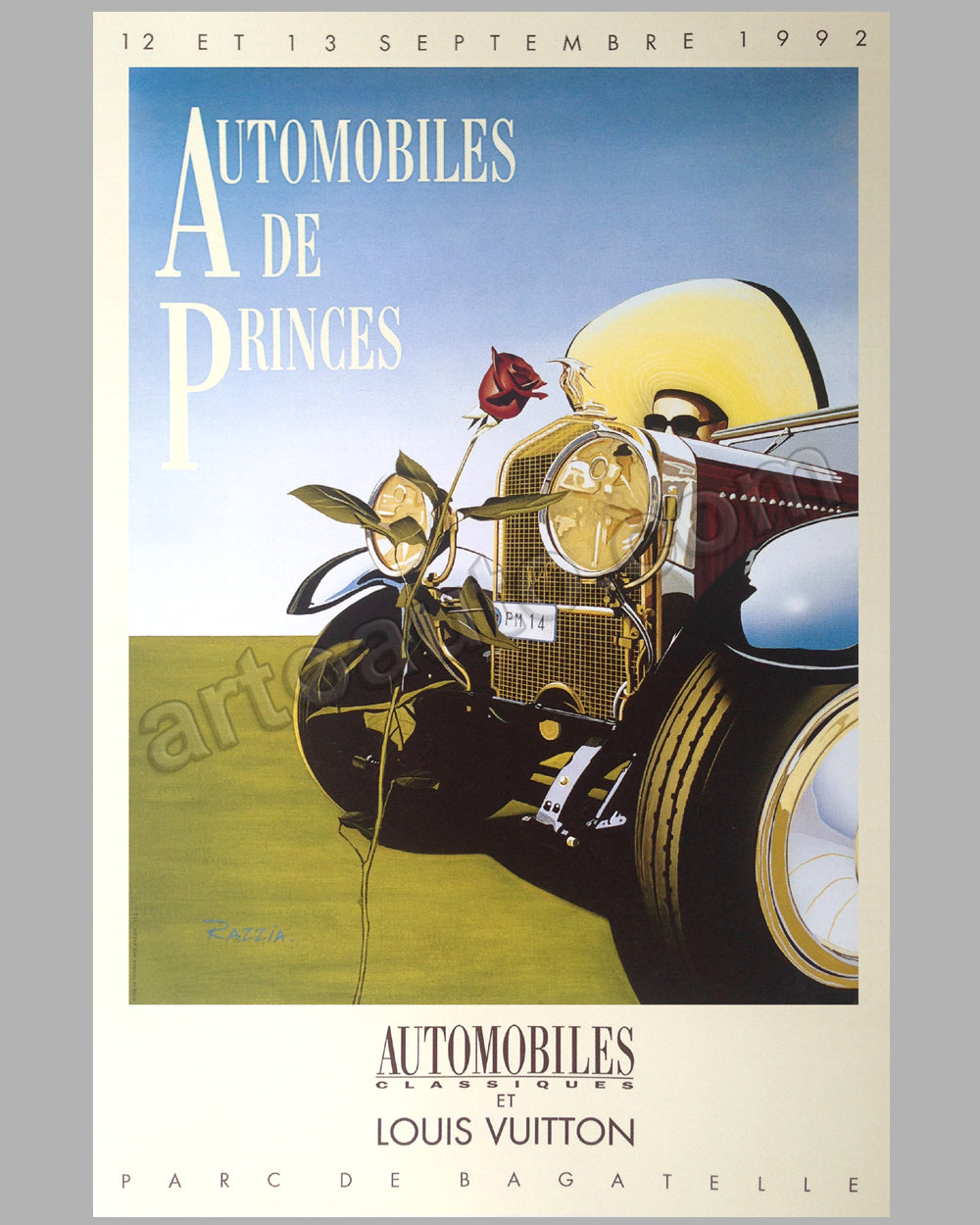 Automobiles de Princes 1992 large poster by Razzia