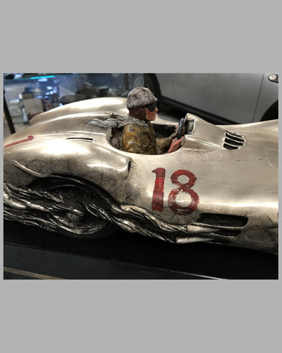 Quick Silver Mercedes featuring Fangio bronze sculpture by Stanley Wanlass, 1988 5